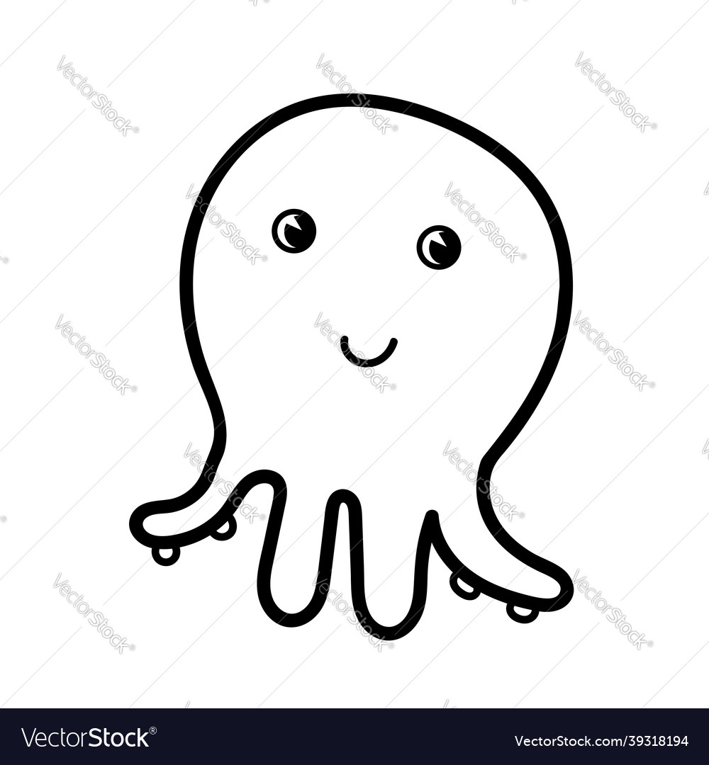 Cute octopus underwater inhabitant of the sea Vector Image