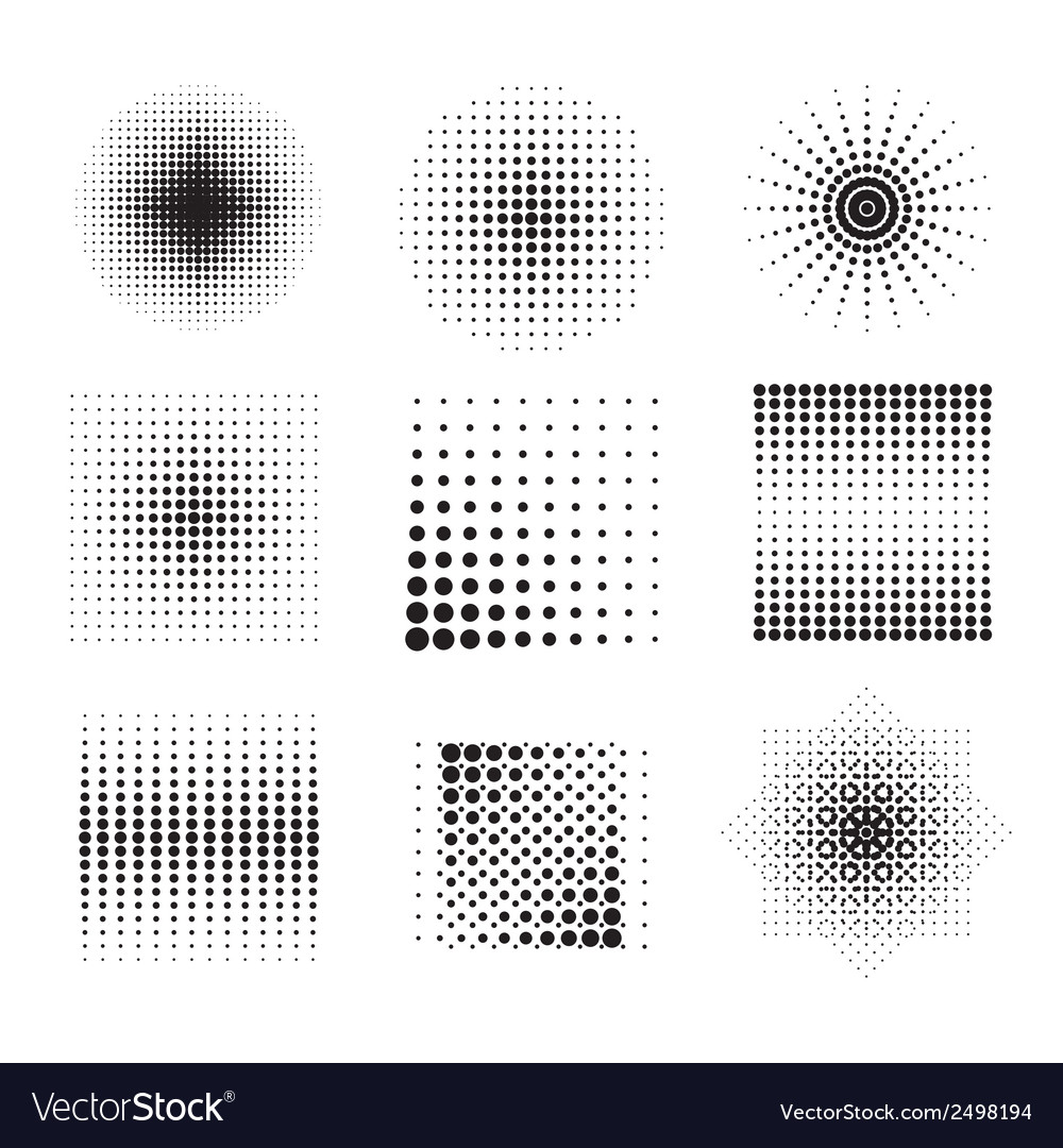 Halftone patterns Royalty Free Vector Image - VectorStock