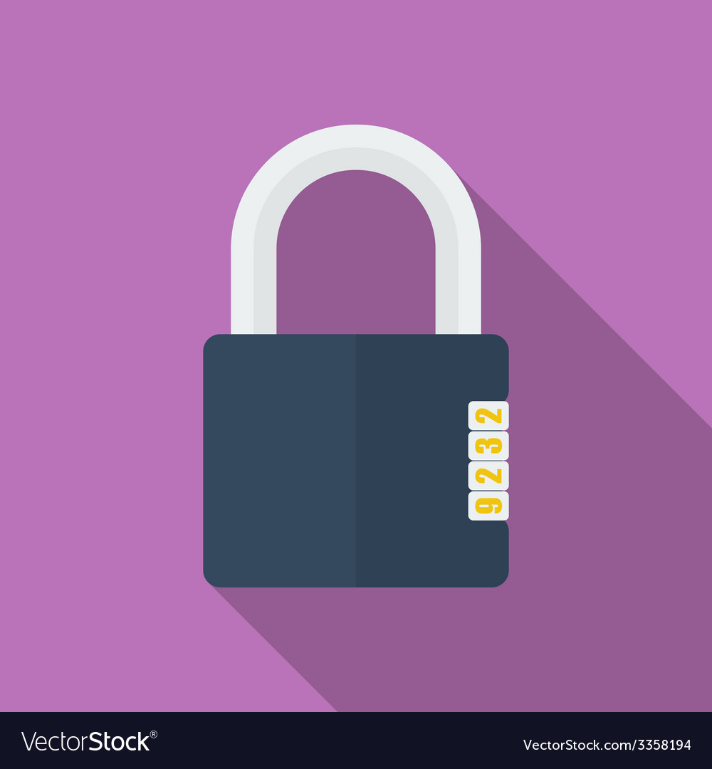 Icon of padlock with code combination modern