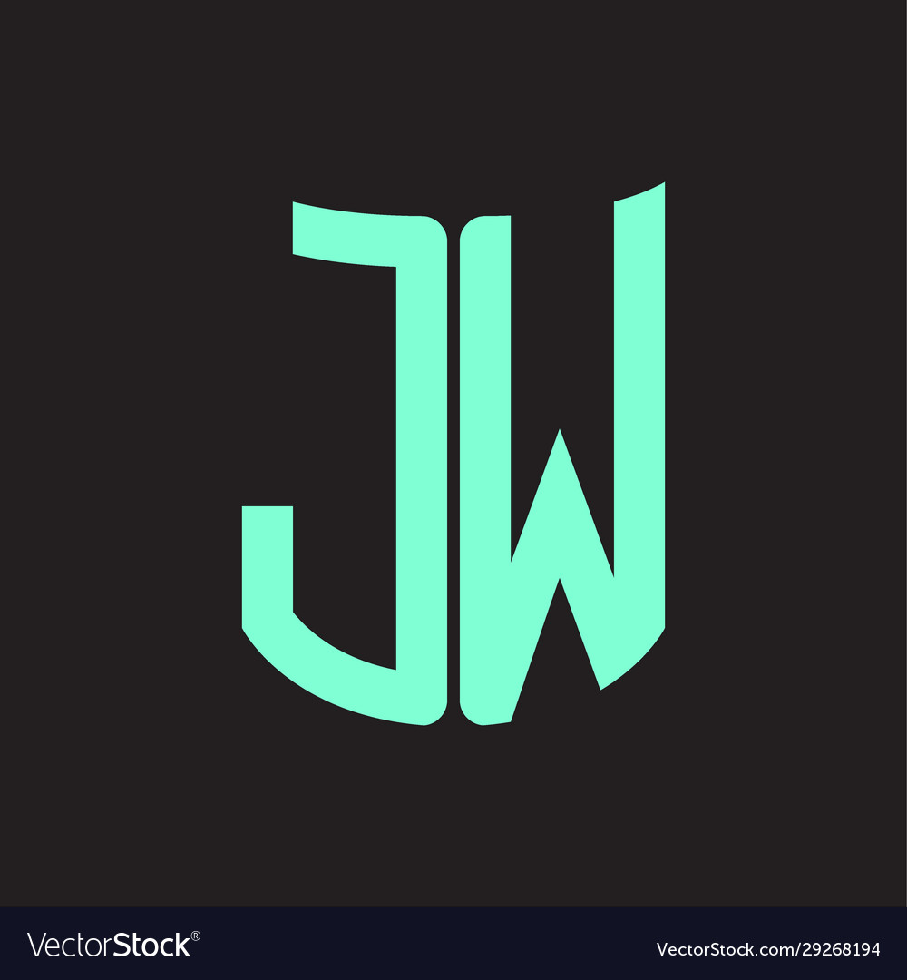 Jw logo monogram with ribbon style design template