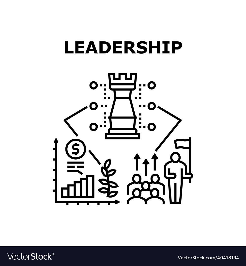 Leadership skill concept black