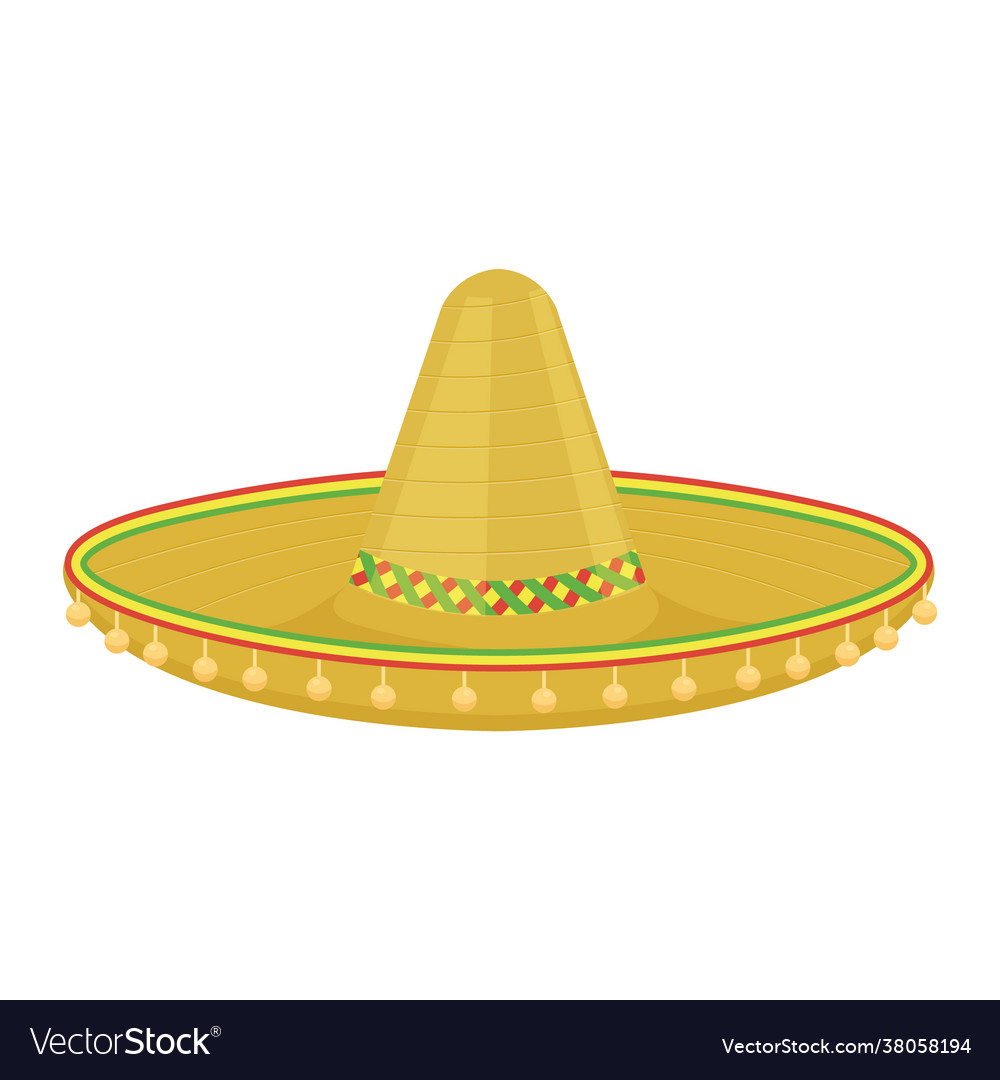 Mexican sombrero a traditional headdress Vector Image