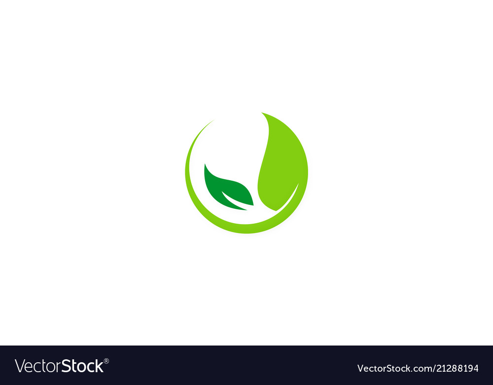 Organic green leaf nature business logo Royalty Free Vector