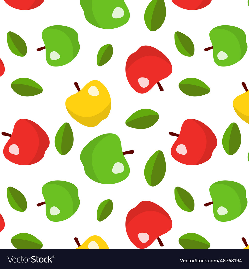 Pattern apples on a transparent background Vector Image Pattern apples on a transparent background