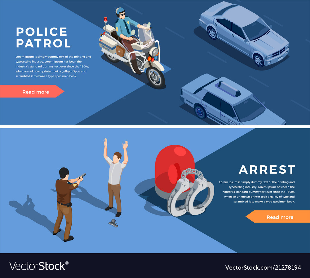 Police Banners Set Royalty Free Vector Image - Vectorstock