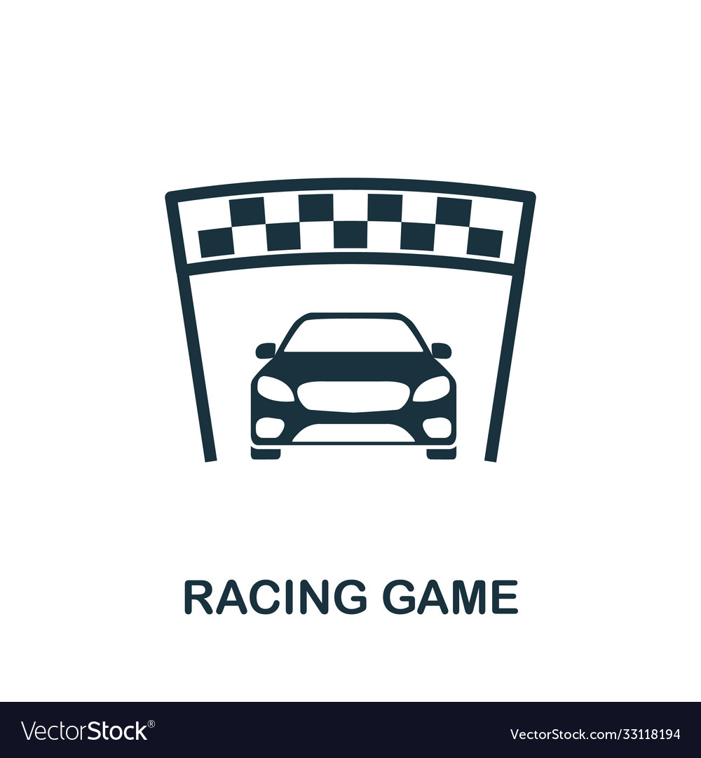 Racing game icon simple element from