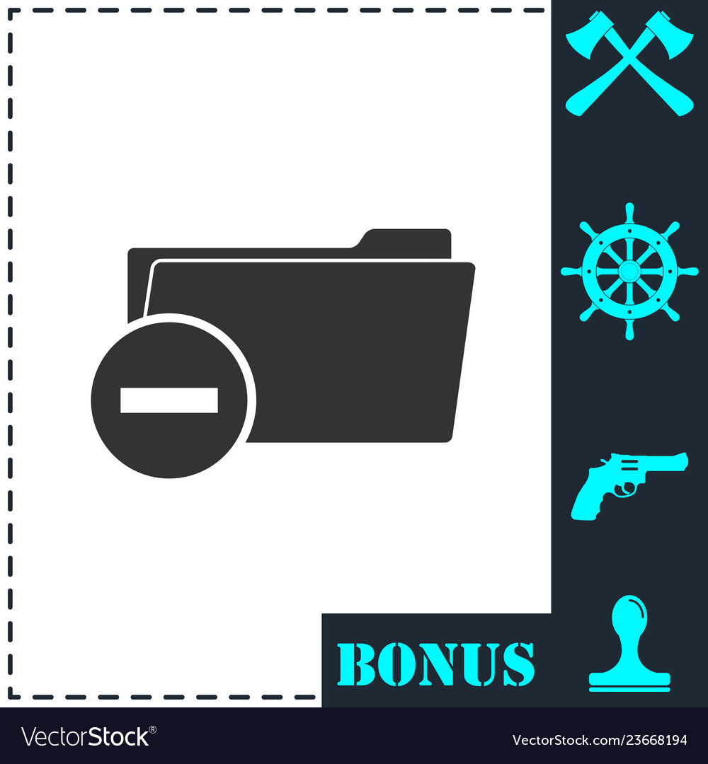 Remove folder icon flat Royalty Free Vector Image