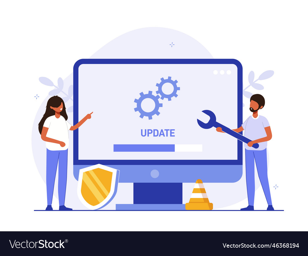 System- oder Web-Applikations-Upgrade-Verfahren vector image System- oder Web-Applikations-Upgrade-Verfahren