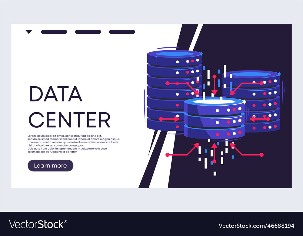 Web banner template for data center vector image Web banner template for data center
