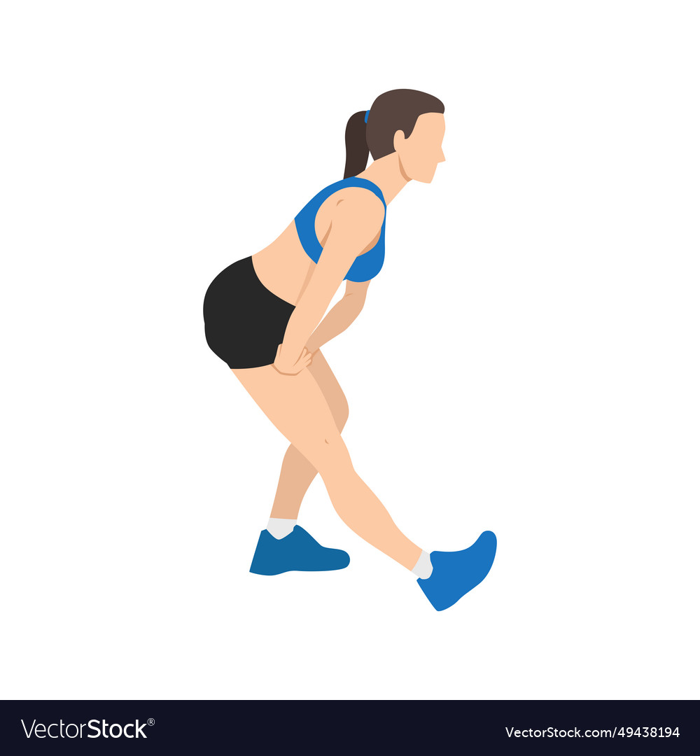 Woman Doing Standing Hamstring Stretch Exercise Vector Image Woman Doing Standing Hamstring Stretch Exercise Vector Image