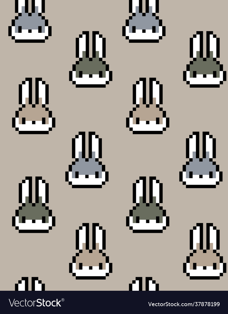 8 bit pixel rabbit head