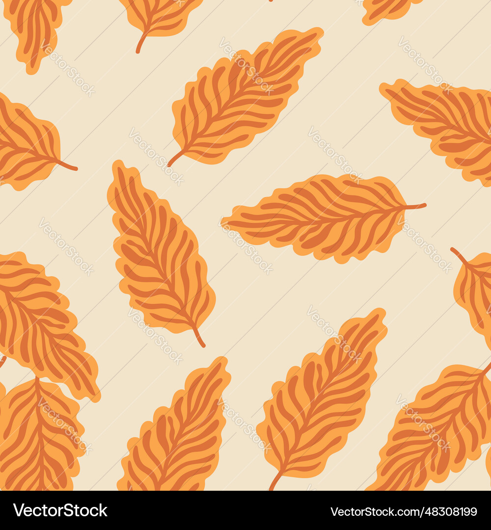 Abstract autumn leaves seamless pattern simple Vector Image