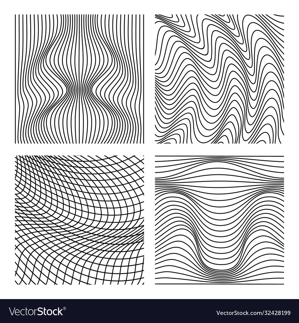 Abstract line patterns set vector image Abstract line patterns set