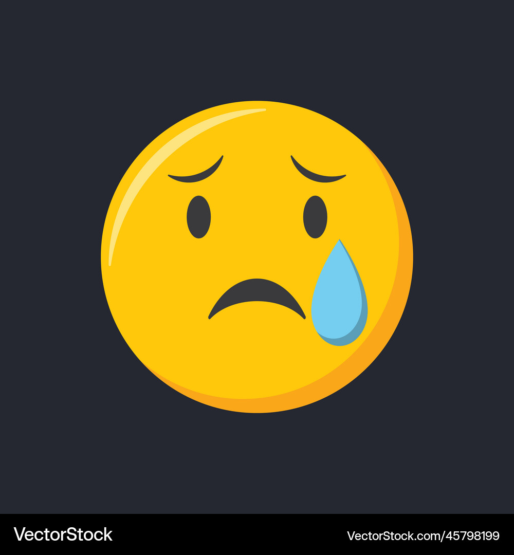 Emoji Icon Sad And Crying Emoticon Royalty Free Vector Image