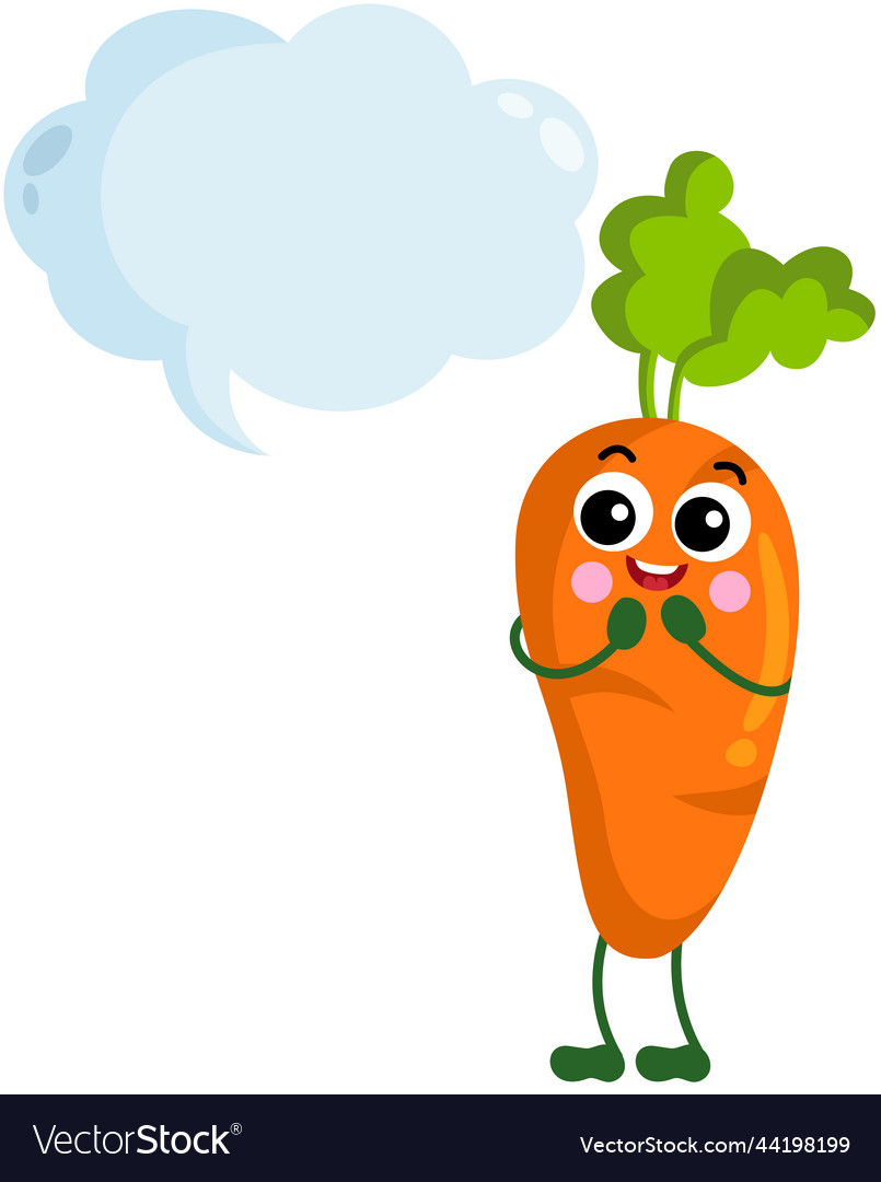 Funny carrot with empty speech bubble