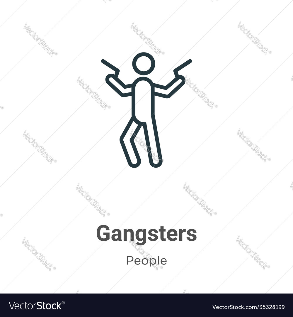 Gangsters Umriss Icon dünne Linie schwarz