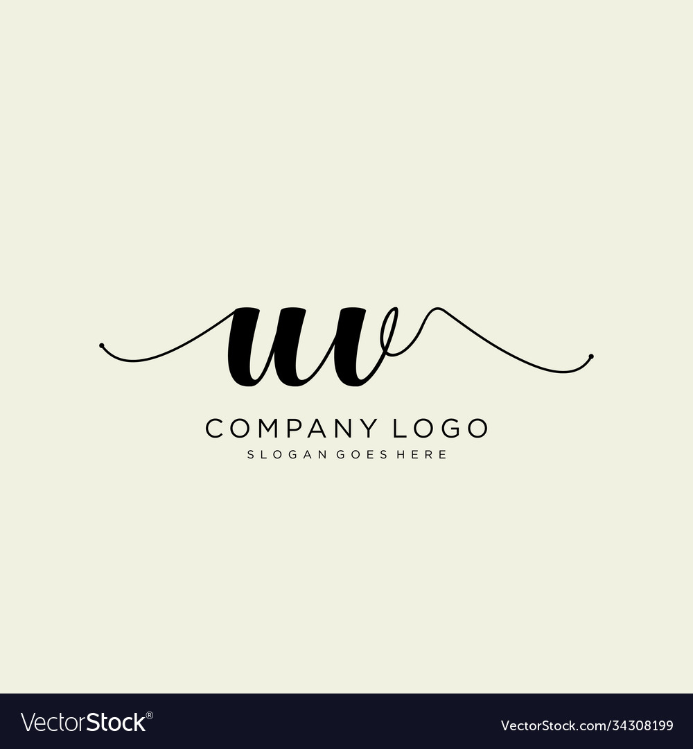 Initial uv handwriting logo with circle template