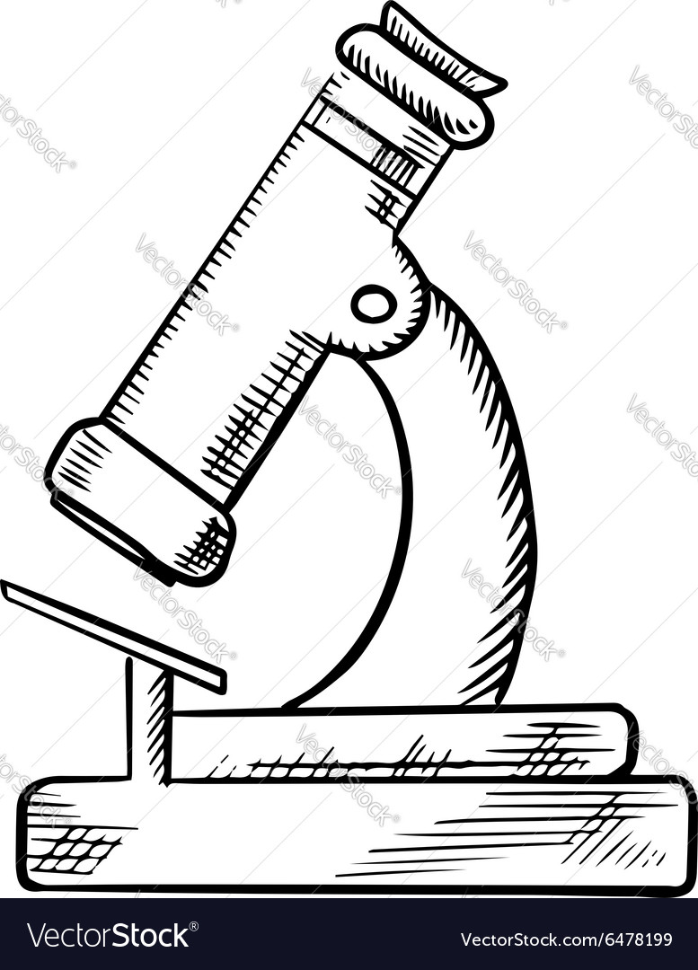 Laboratory optical microscope icon sketch Vector Image