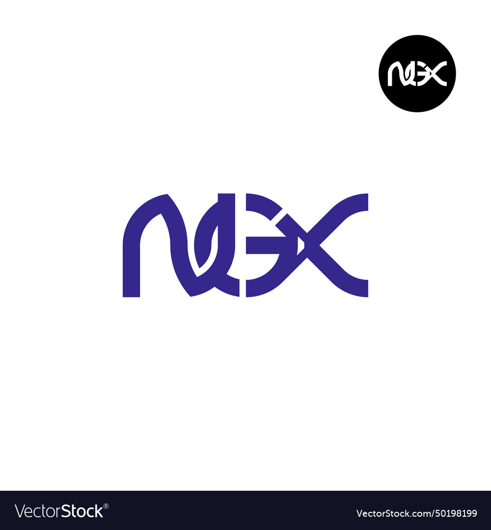 Letter ngx monogram logo design Royalty Free Vector Image