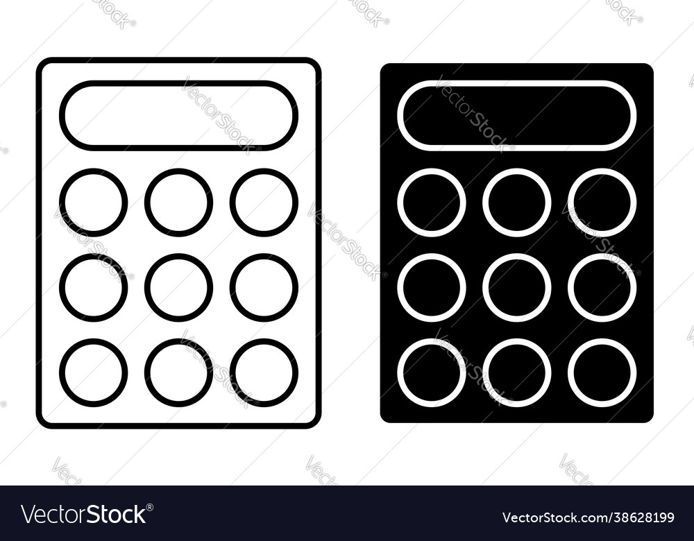Linear icon learning tools calculation vector image Linear icon learning tools calculation