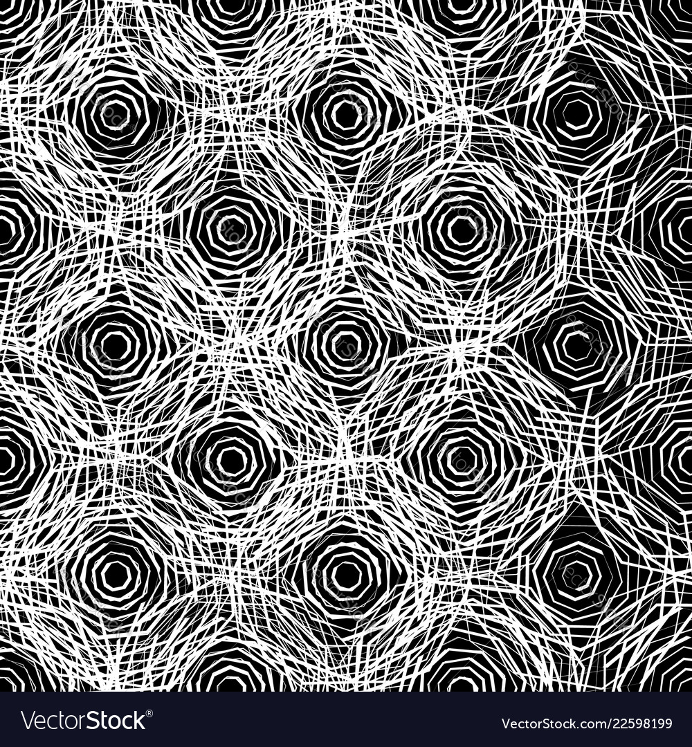 Monochrome texture with random octagons edgy vector image Monochrome texture with random octagons edgy