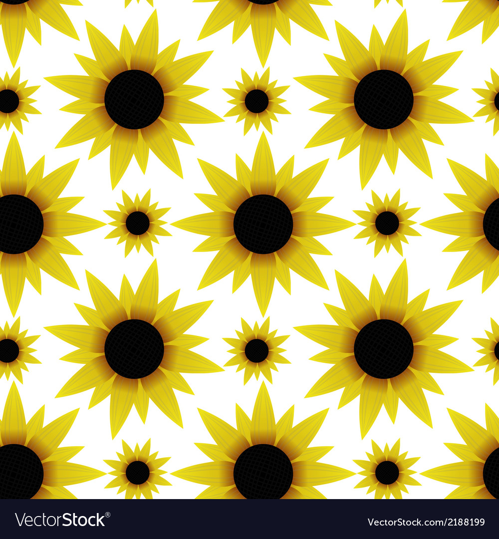 Seamless texture with sunflowers