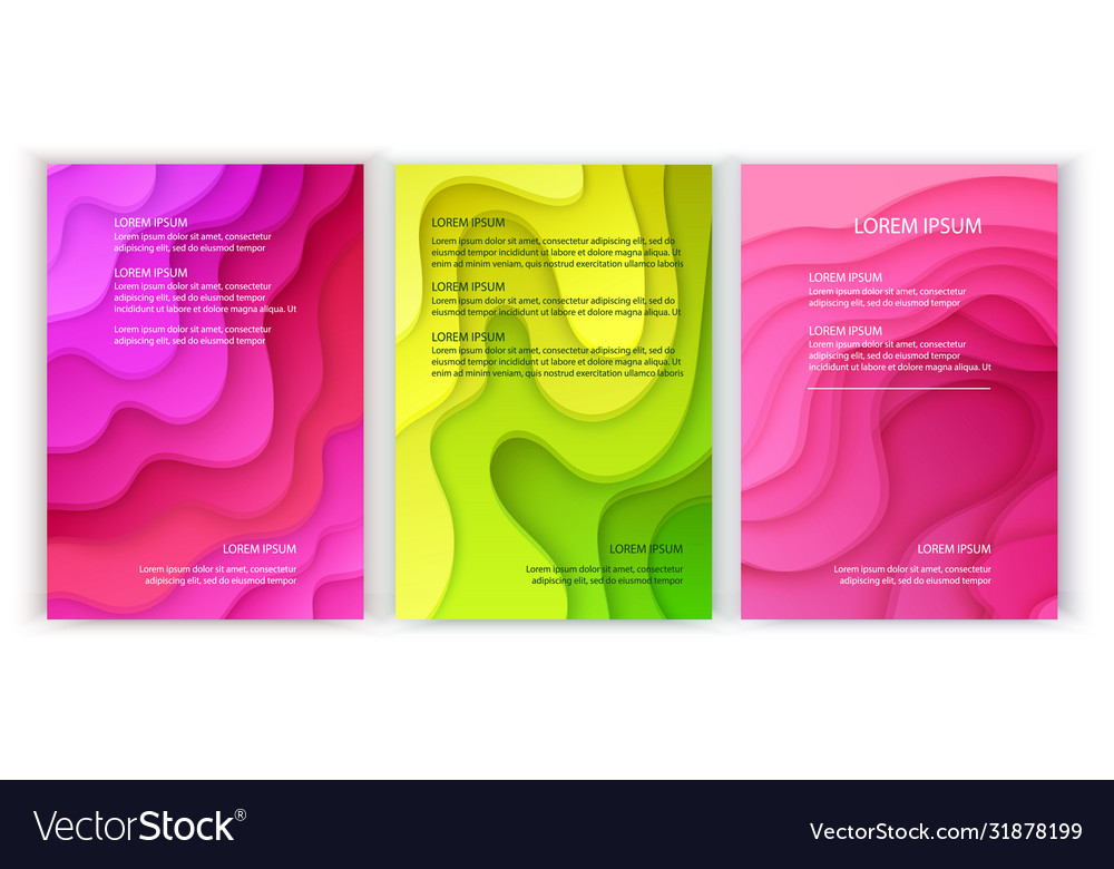 Set banners a4 format with 3d abstract