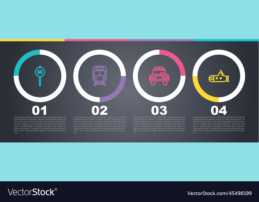 Set line speed limit traffic train and railway vector image Set line speed limit traffic train and railway
