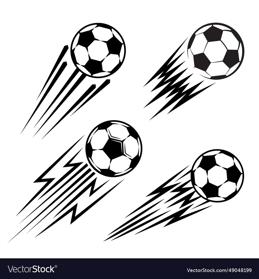 Soccer ball football tournament set icons symbol Vector Image