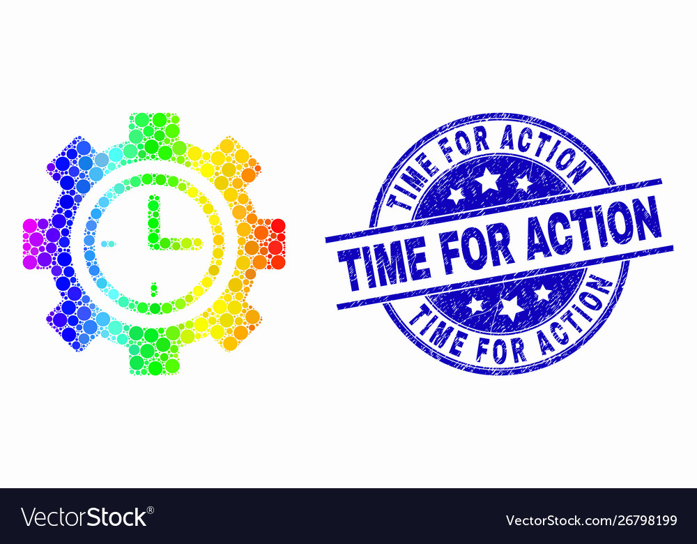 Spectrum pixel clock setup wheel icon vector image Spectrum pixel clock setup wheel icon