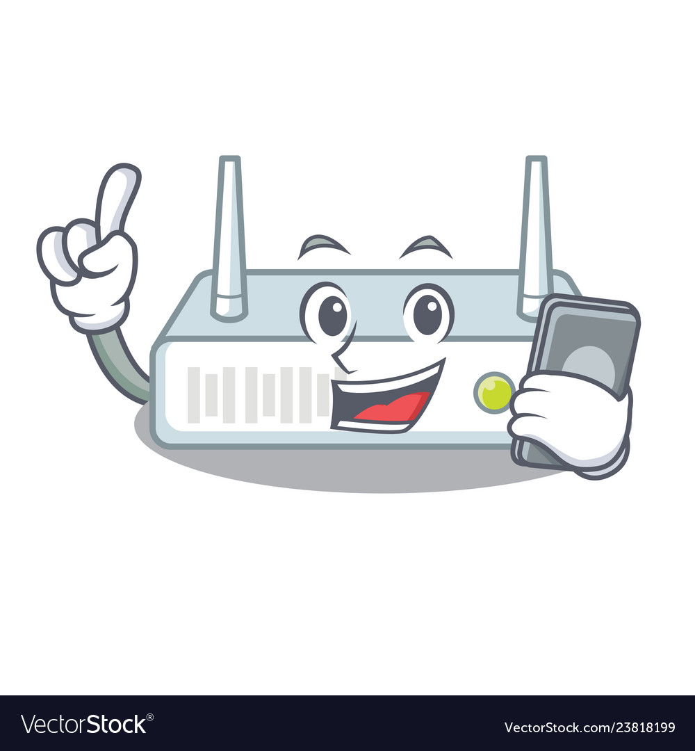 With phone router in the a character shape
