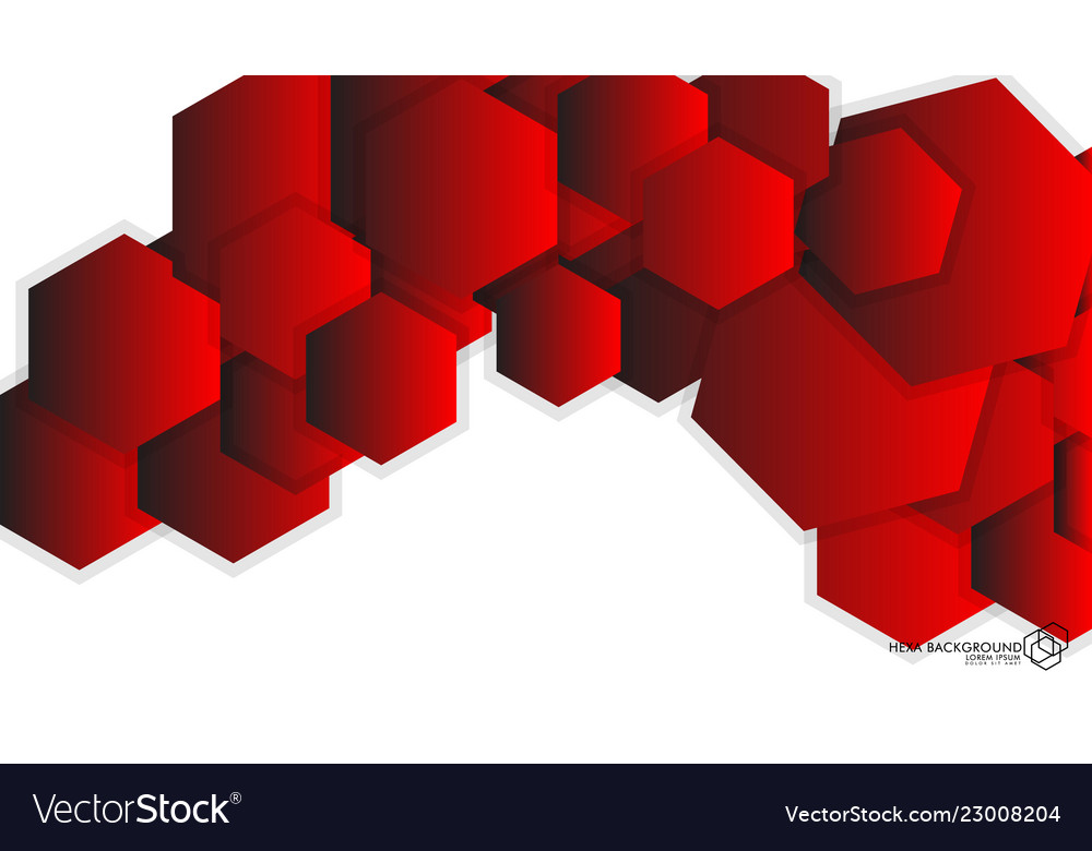 Abstract background hexagon red light and shadow vector image Abstract background hexagon red light and shadow