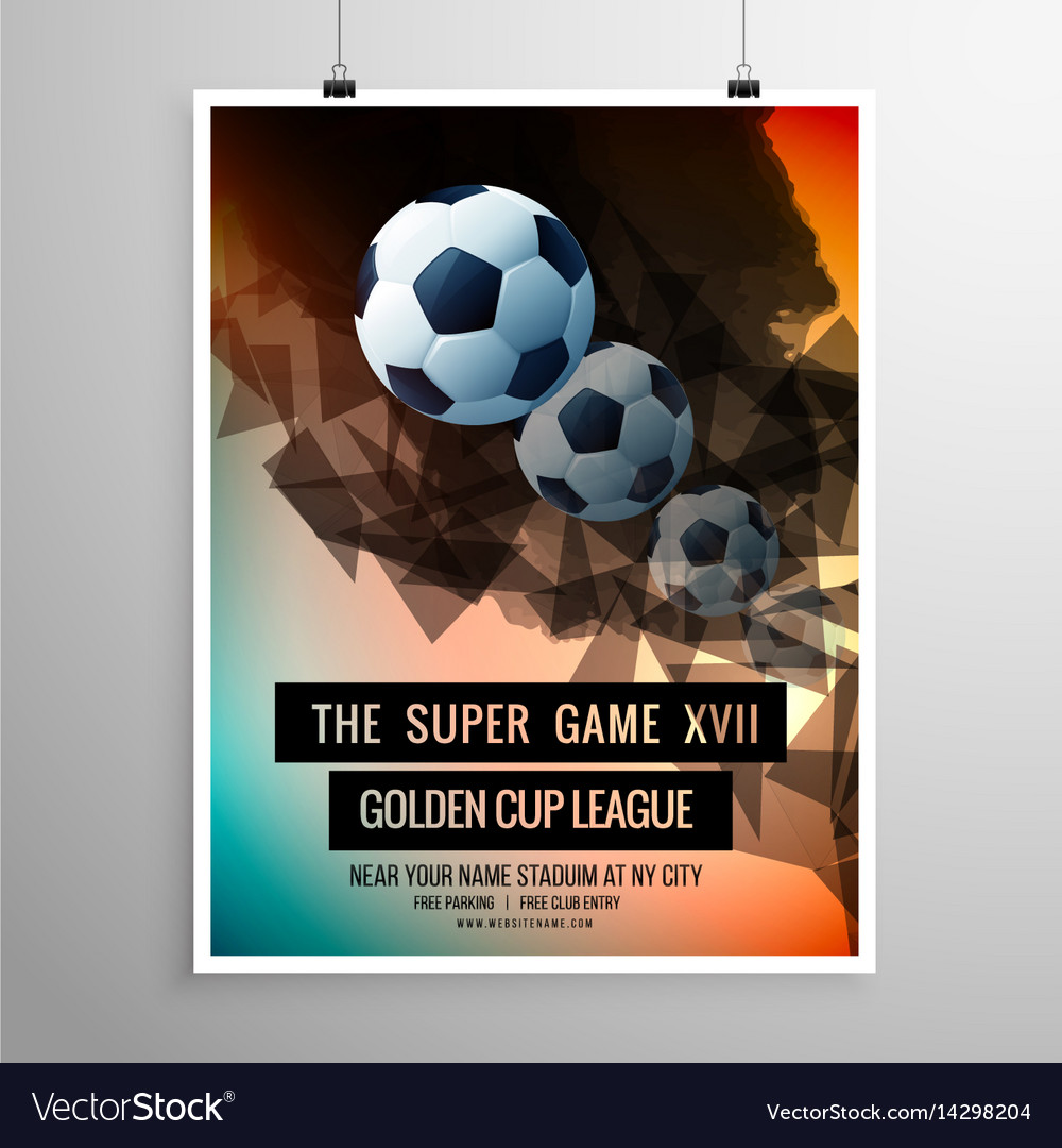 abstract football soccer game flyer template vector image soccer team brochure template