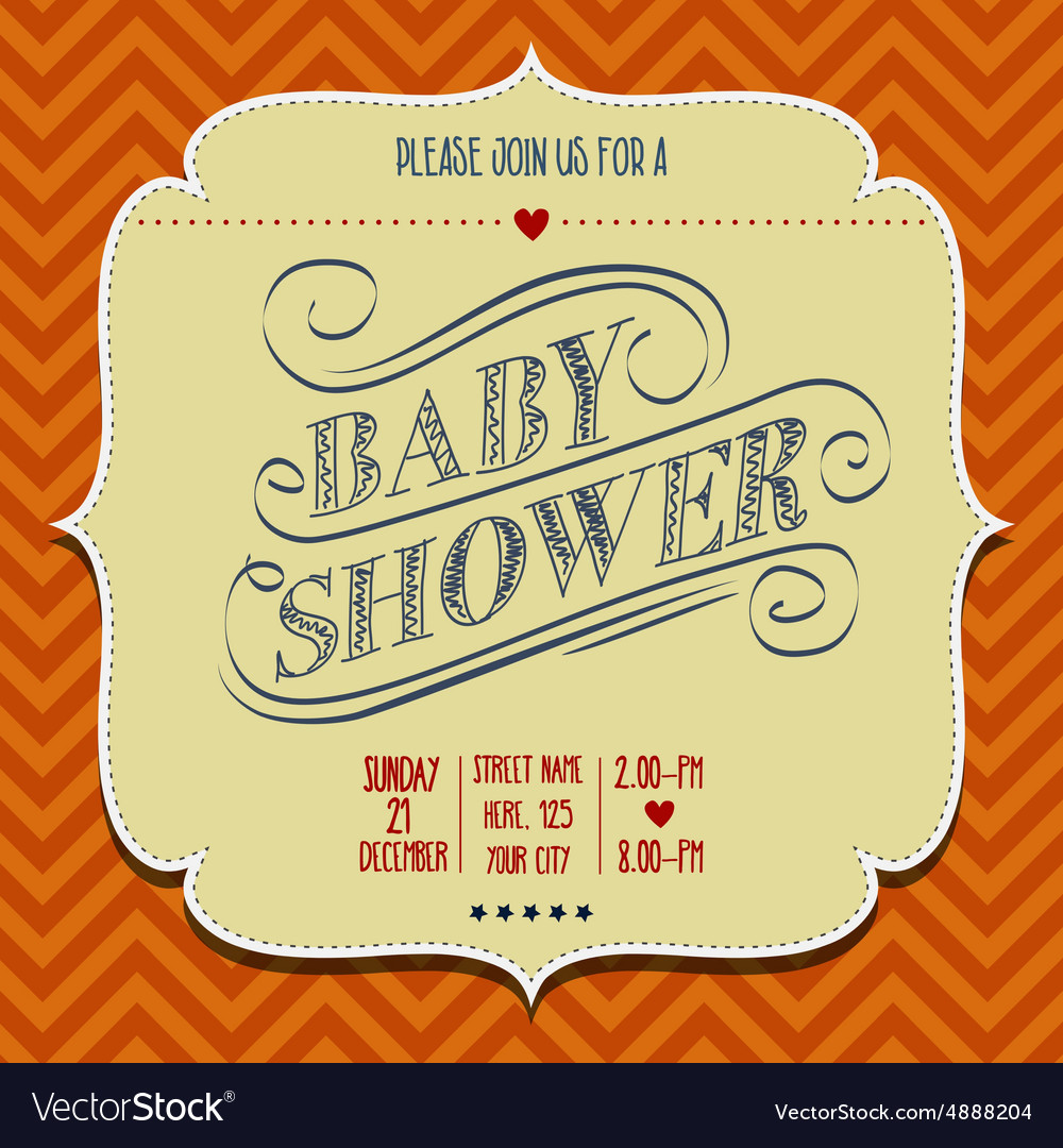 retro baby shower invitations