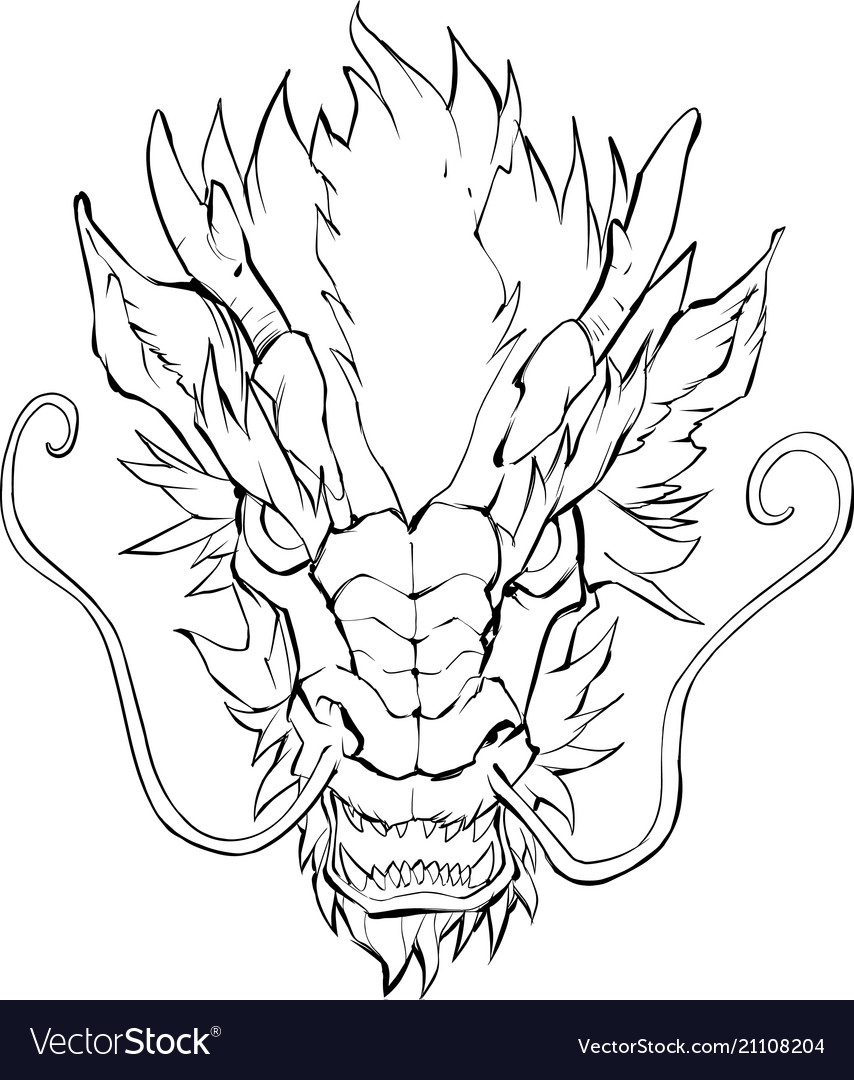 cool dragon head drawings