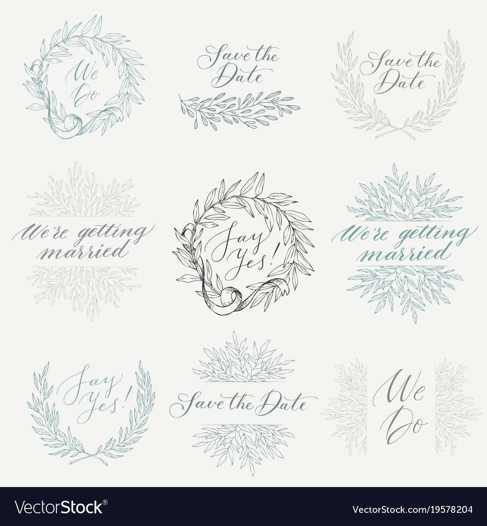 Collection of hand drawn design elements