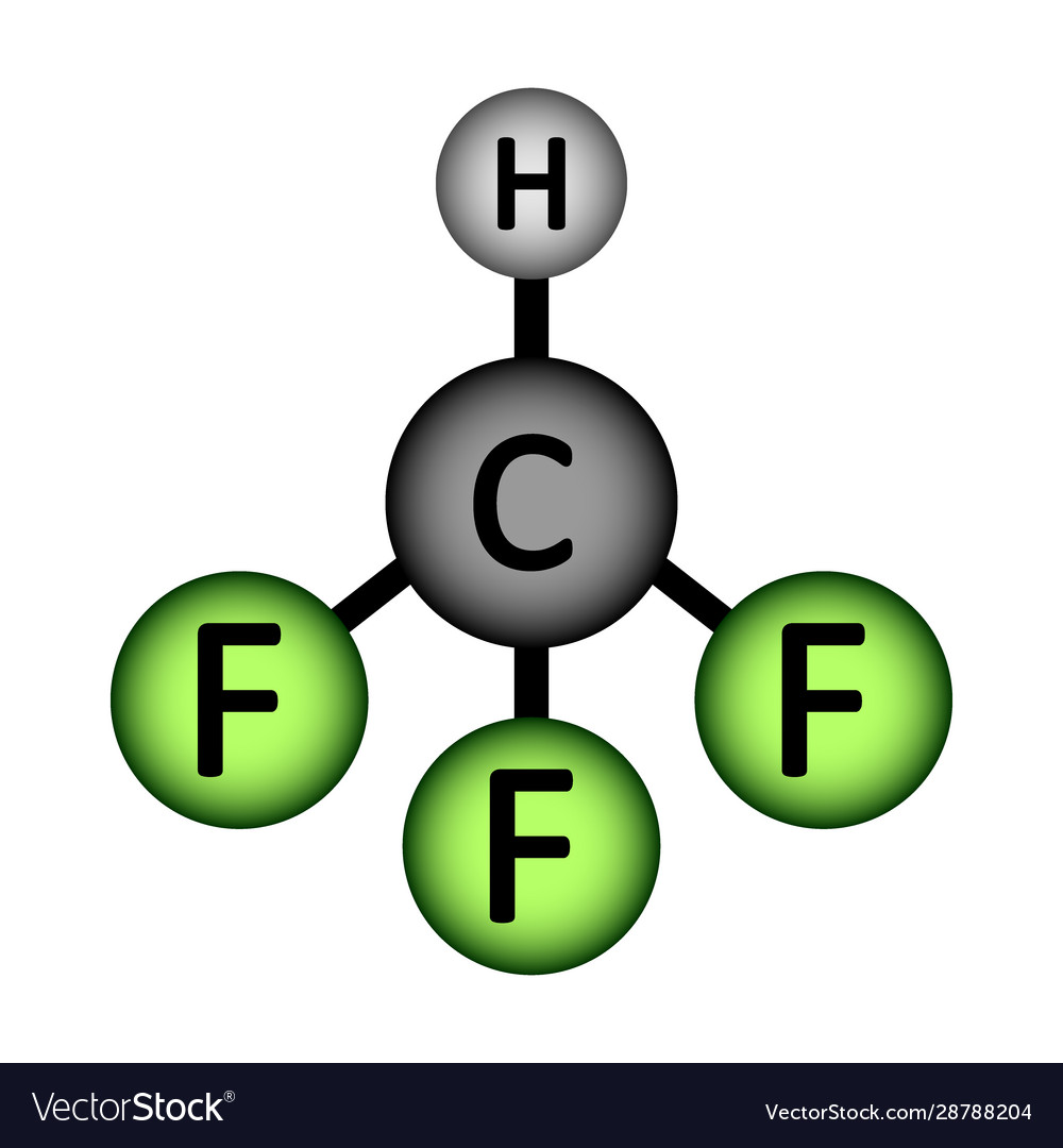 Fluoroform gas molecule icon