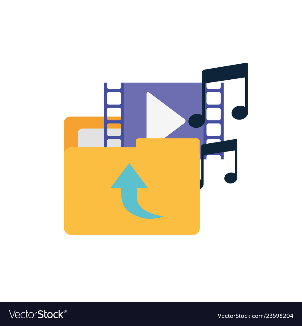 Folder with objects isolated icon