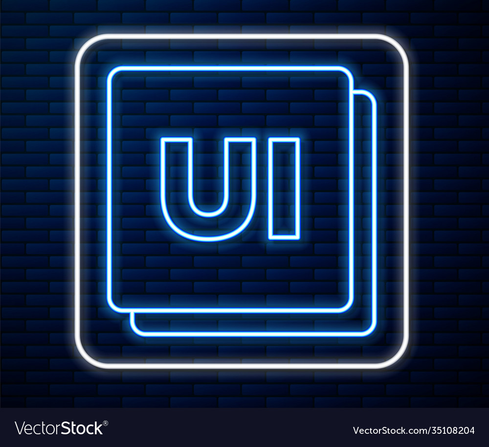 Glowing neon line ui or ux design icon isolated vector image Glowing neon line ui or ux design icon isolated