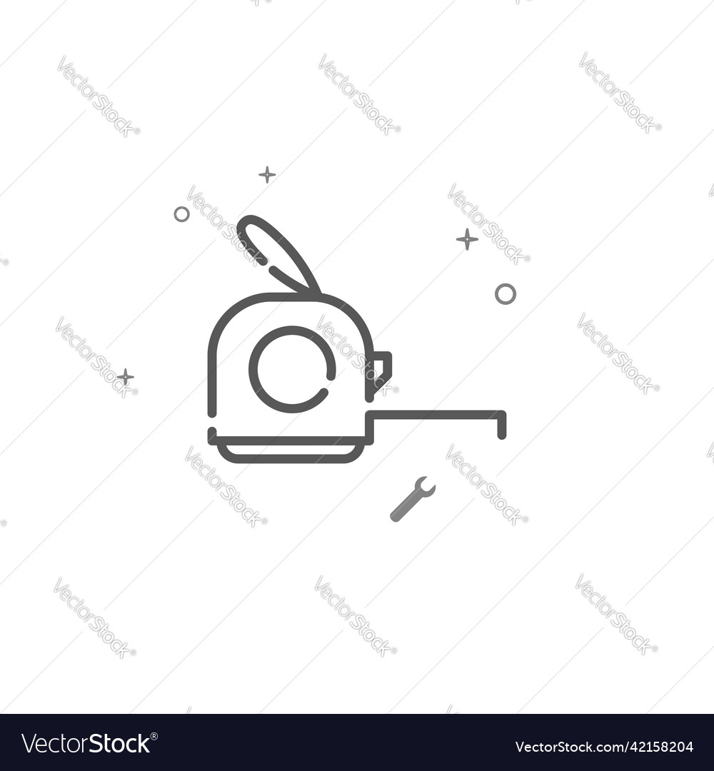 Measuring tape simple line icon tool Vector Image Measuring tape simple line icon tool