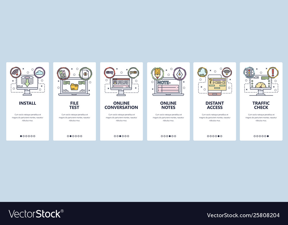 Mobile app onboarding screens computer technology