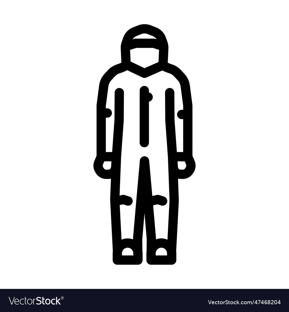 Radiation suit nuclear energy line icon