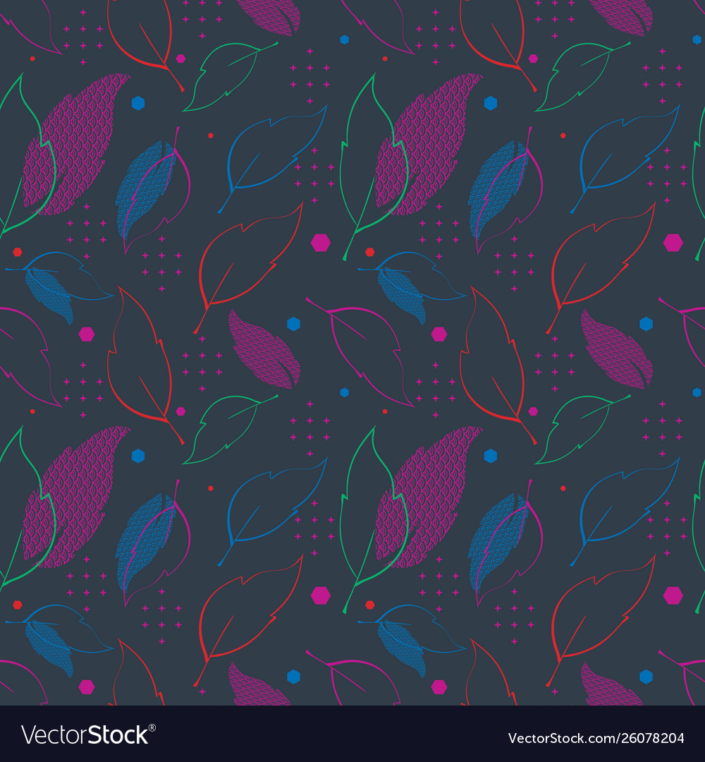 Seamless pattern with abstract leaves vector image Seamless pattern with abstract leaves
