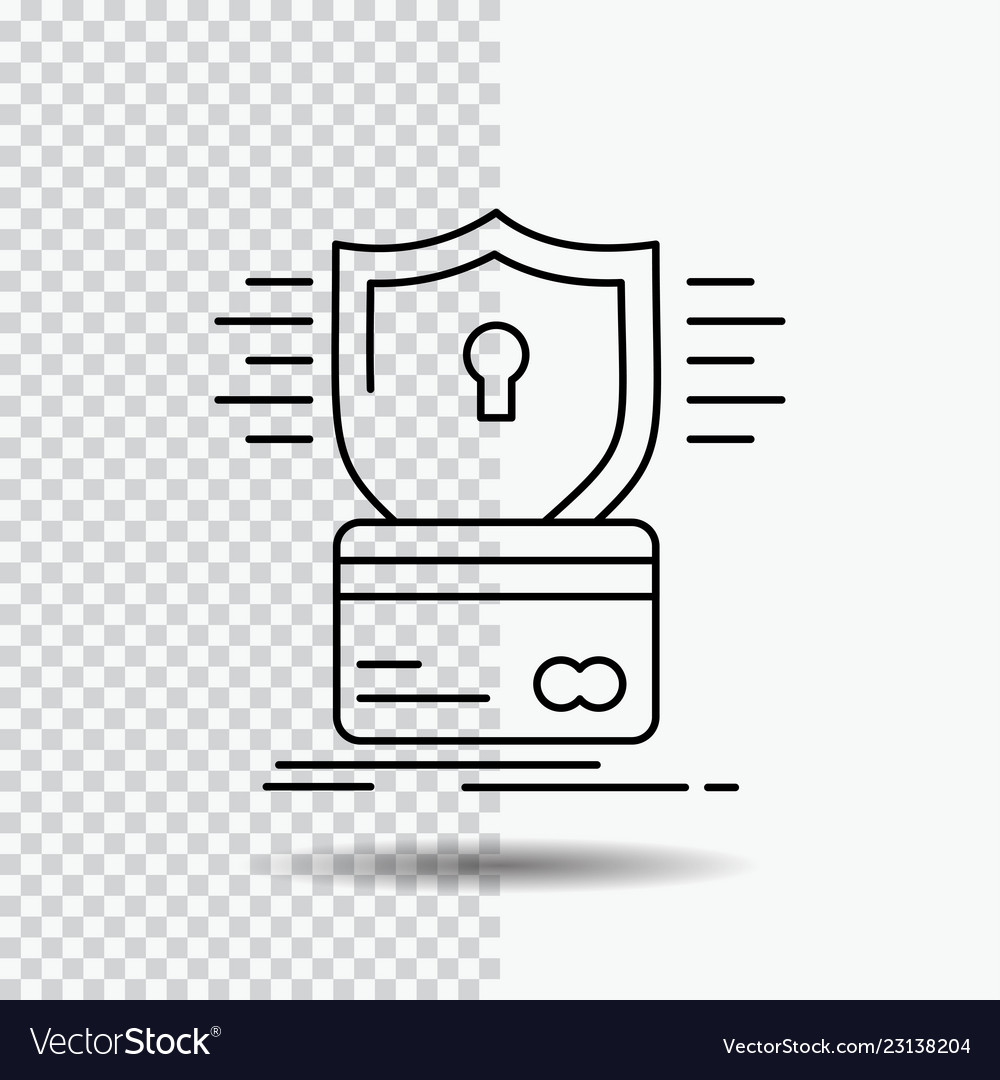 Security credit card hacking hack line icon vector image Security credit card hacking hack line icon