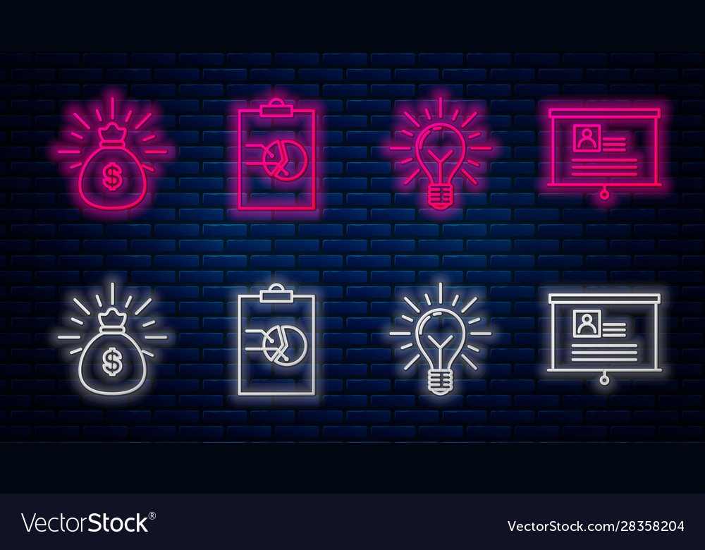 Set line clipboard with graph chart light bulb vector image Set line clipboard with graph chart light bulb