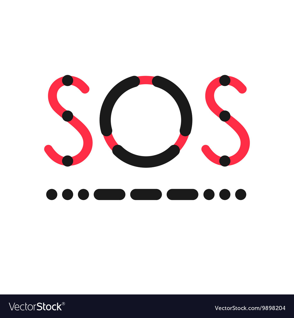 Sos symbol in international morse code Royalty Free Vector