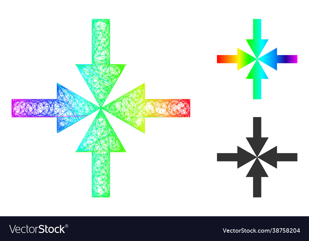 Spectrum network gradient compress arrows icon vector image Spectrum network gradient compress arrows icon