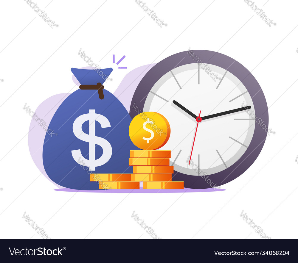 Time money inflation concept icon flat