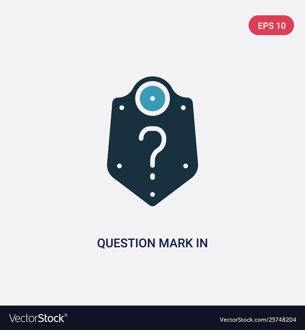 Two color question mark in a shield icon from Vector Image Two color question mark in a shield icon from
