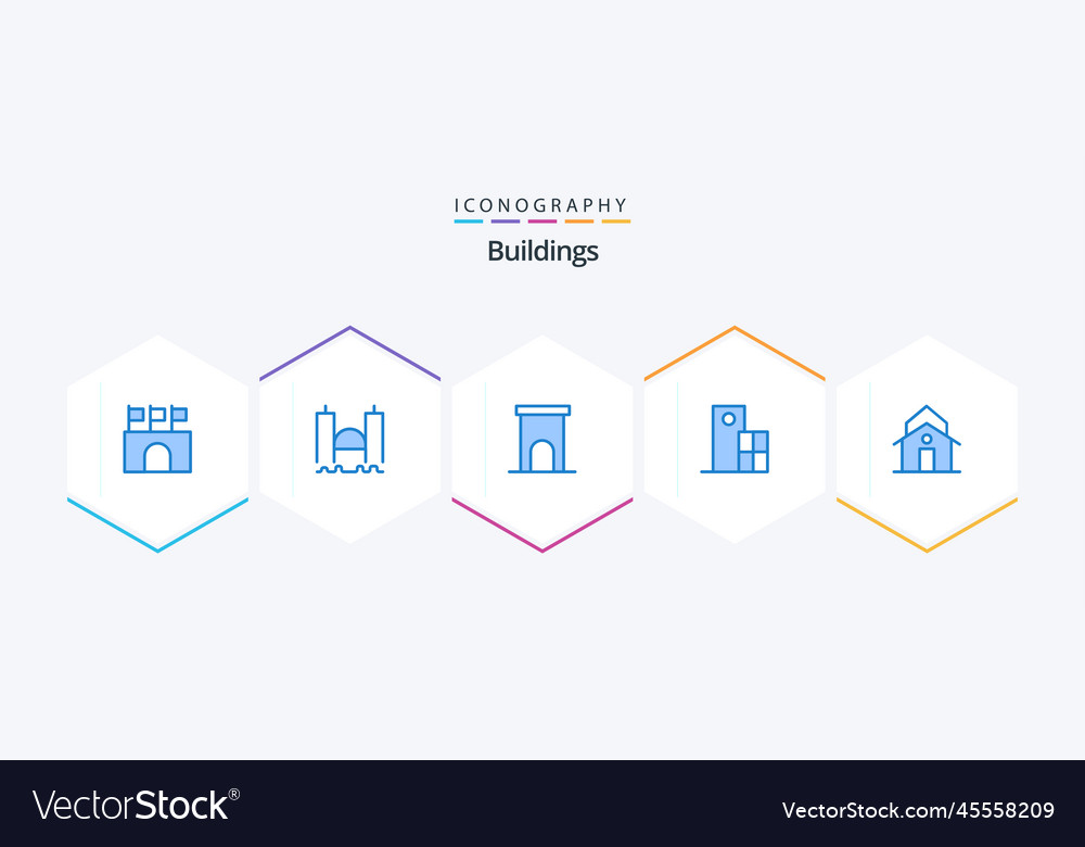 Gebäude 25 blaue Ikonenpackung inklusive Uhr